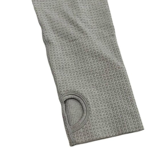 Gymshark Vital Seamless Crop Top workout Long Sleeve Light Grey Athletic Top XL - Picture 5 of 12